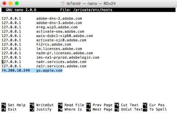 Типичный вид файла hosts