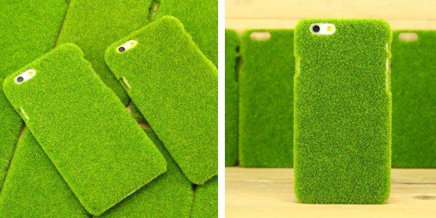 Дешёвые чехлы для iPhone: Чехол-трава
