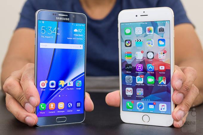 Samsung Galaxy Note 5 и iPhone 6s Plus